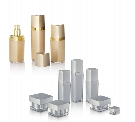 Goede prijs. Vierkante Vorm Dubbele Wanden Gezichtscrème Fles Cosmetica Verpakking Fles Met Zwarte Dop online